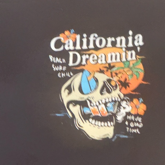 Social culture Black Graphic T-Shirt with California Dreaming Design hippie - Picture 2 of 6